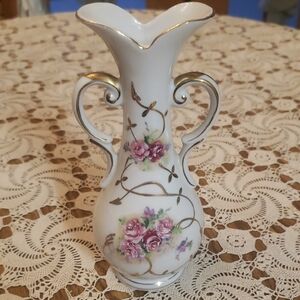 Vtg Arnart Floral Porcelain Vase